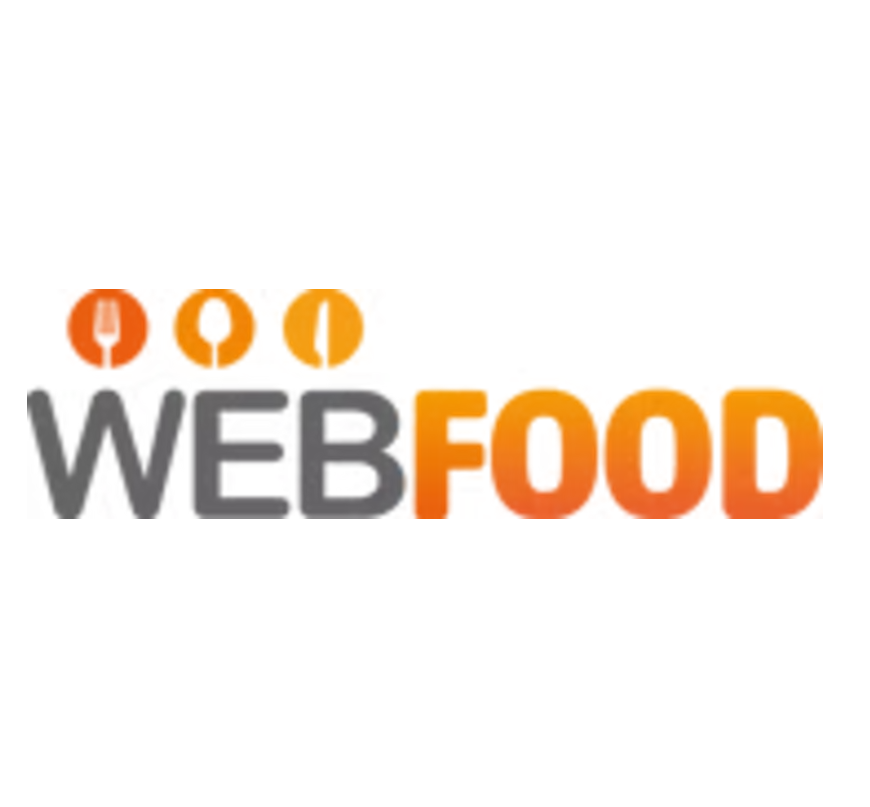 logo webfood com fundo bola